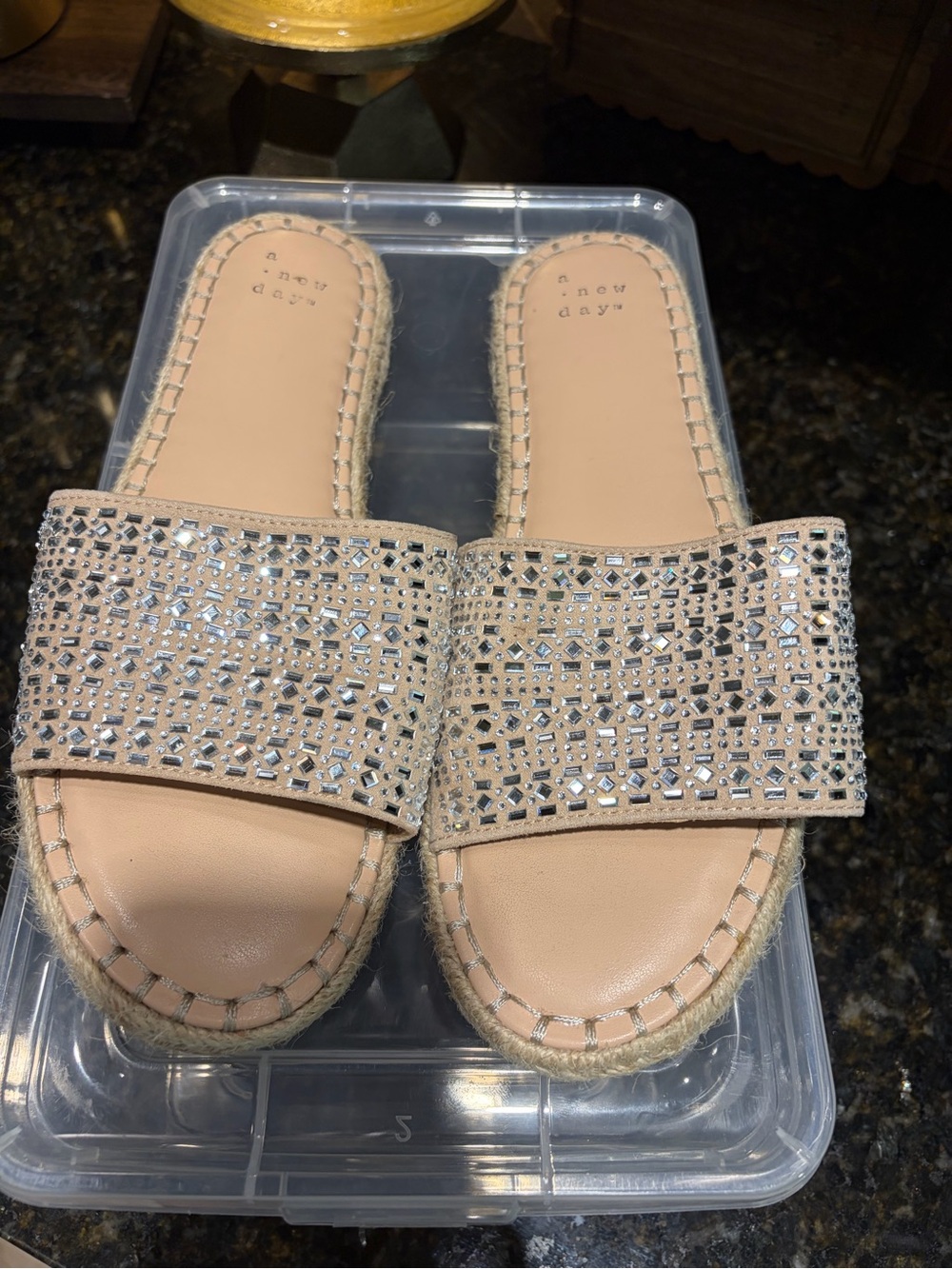 A New Day Women's Kenna Embellished Espadrille Sandals
